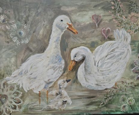 Geese Family Geese Family, baby goose, gosling, farm animals, ducks, country art